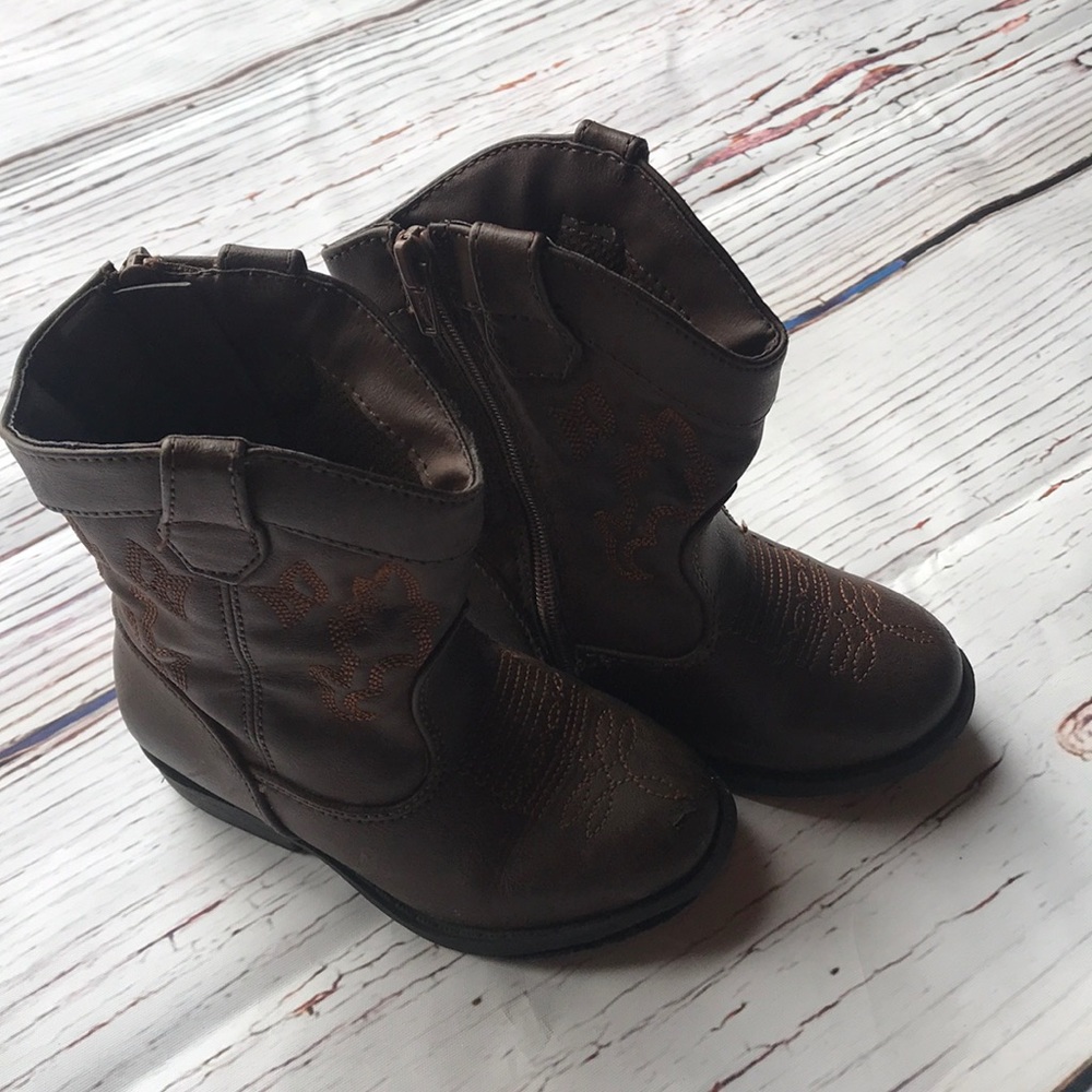 Brown cowboy boots